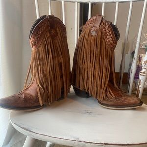 Fringe cowgirl boots